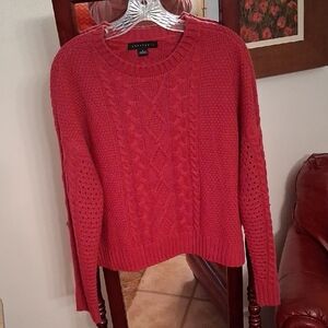 Sanctuary Vibrant Cranberry Cable Knit Sweater Sz.L